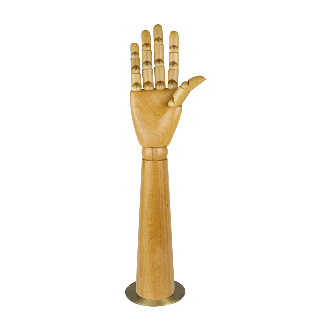 Female Right Wooden Hand Mannequin,Movable Joints Art Palm Model,Butterfly Ring Holder,Jewelry Display Props,for Windows/Home Decoration