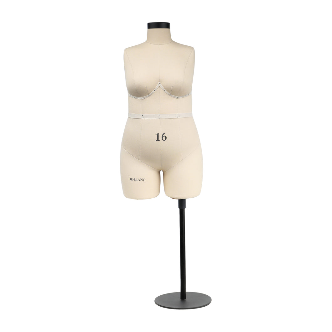DE-LIANG Half scale dress form, DL268 plus size 16 woman mannequin, dressmaker dummy, tailor female mannequin, 16 scale miniature  NOT ADULT size.