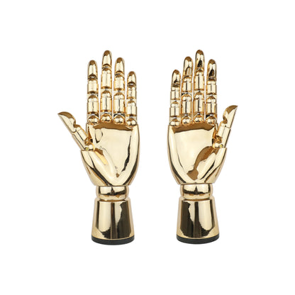 Fashion Electroplating Female Hand Mannequin,Plated Golden Left and Right Hand Model Props,Movable Joint Simulation Jewelry,Bracelet Display DE-LIANG