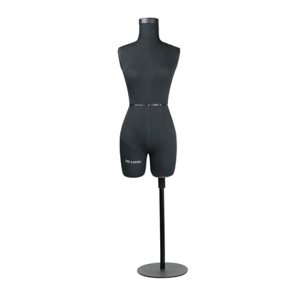 Black SIZE 6 Half Scale Dress Form for Sewing（Not Adult Size）1/2 Mini Fitting Mannequin 43cm Body Height, Female Torso Tailor Model DE-LIANG