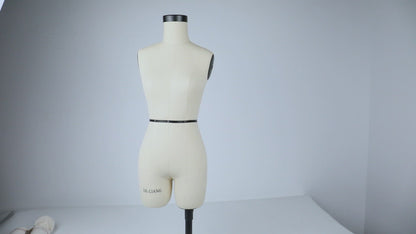 DE-LIANG Half Scale Dress Form,1:2 Miniature Sewing Half Size Mannequin Not Fully Pinable Dressmaker Dummy, Female Torso Tailor Model for Draping,Size 6 (NOT ADULT FULL SIZE)