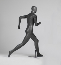 Load image into Gallery viewer, Female Male Sport Full Body Mannequin, Men Woman Running Adult Fiberglass Display Model, Window Decoration, Black and Grey Color
