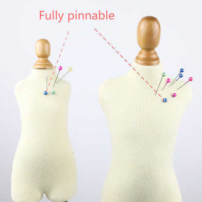 DE-LIANG Mini Baby Dress Form,1:6 Scale Size Sewing Display Mannequin Form Fully Pinable, 1/6 Foam Flexible Dressmaker Pattern Dress form with Base DE-LIANG