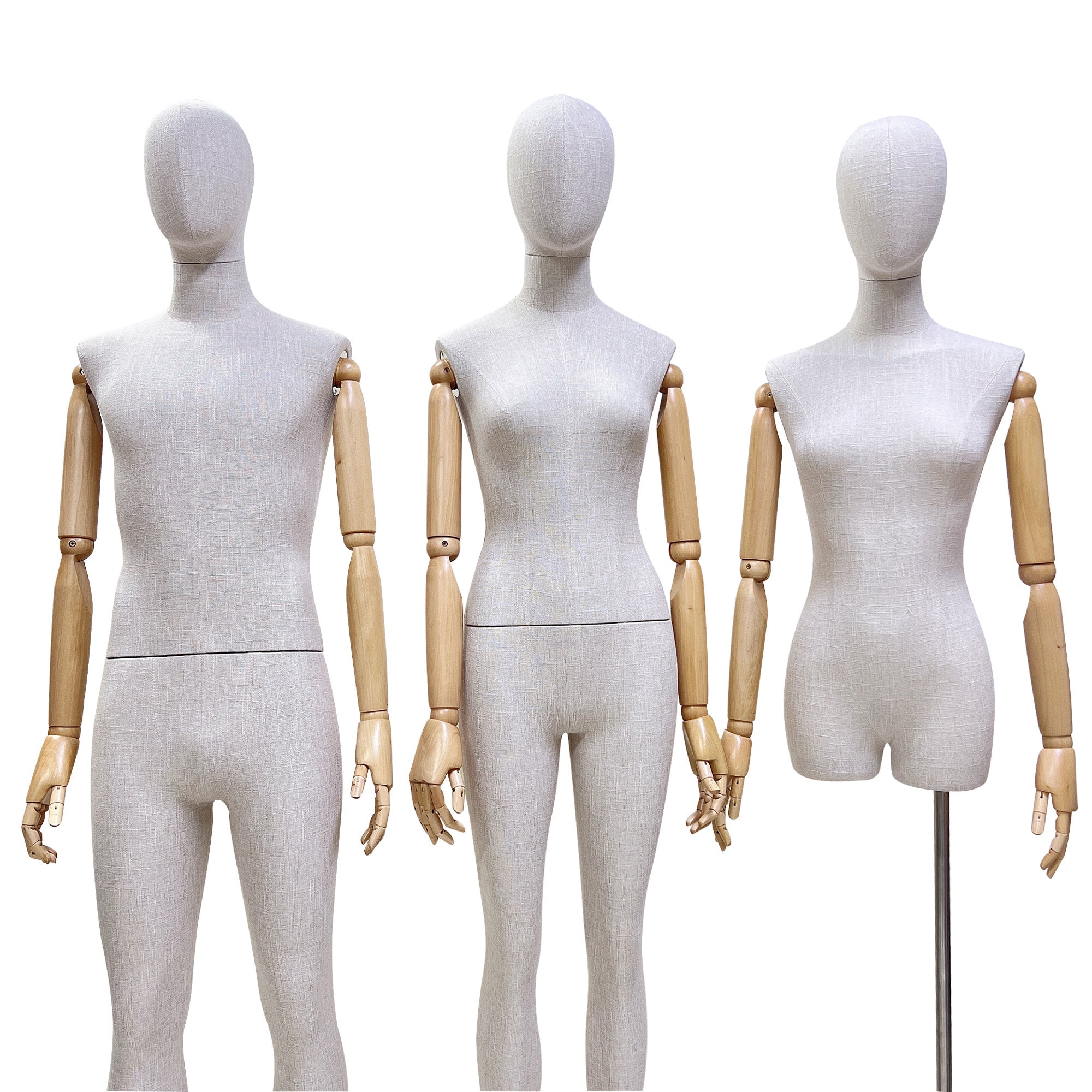 Luxury Grey Bamboo Linen Adult Male Female Mannequin Full Body,half Body  Women Men Mannequin Torso Dress Form,brand Clothing Display Dummy -   Sweden