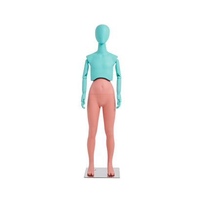 DE-LIANG Half Body Female Mannequin, Full Body Men Dress Form Dummy with Wooden Arms,Kid Twist Waist Style Model for Window Display De-Liang Dress Forms