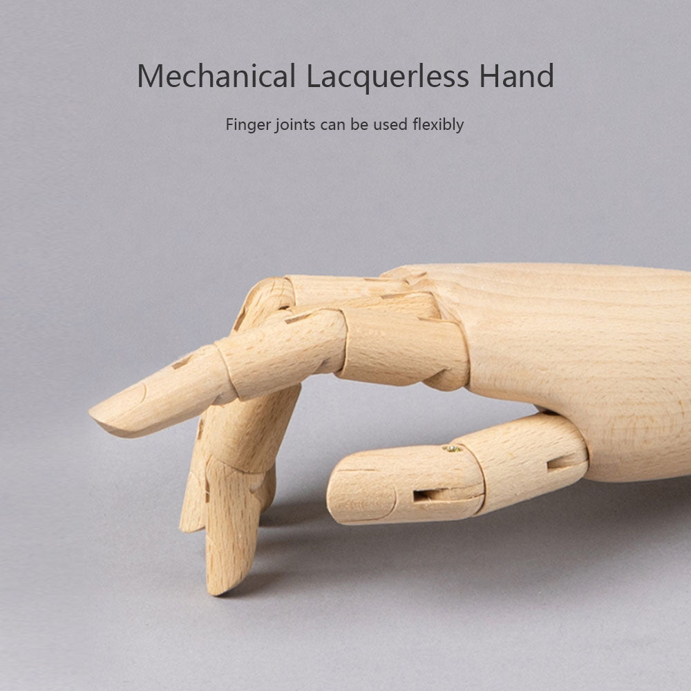Fashion Solid Wooden Hand Mannequin,Right and Left Hands  Model Props,Flexible Fingers for Nail Gloves Ring Jewelry Store Window Display