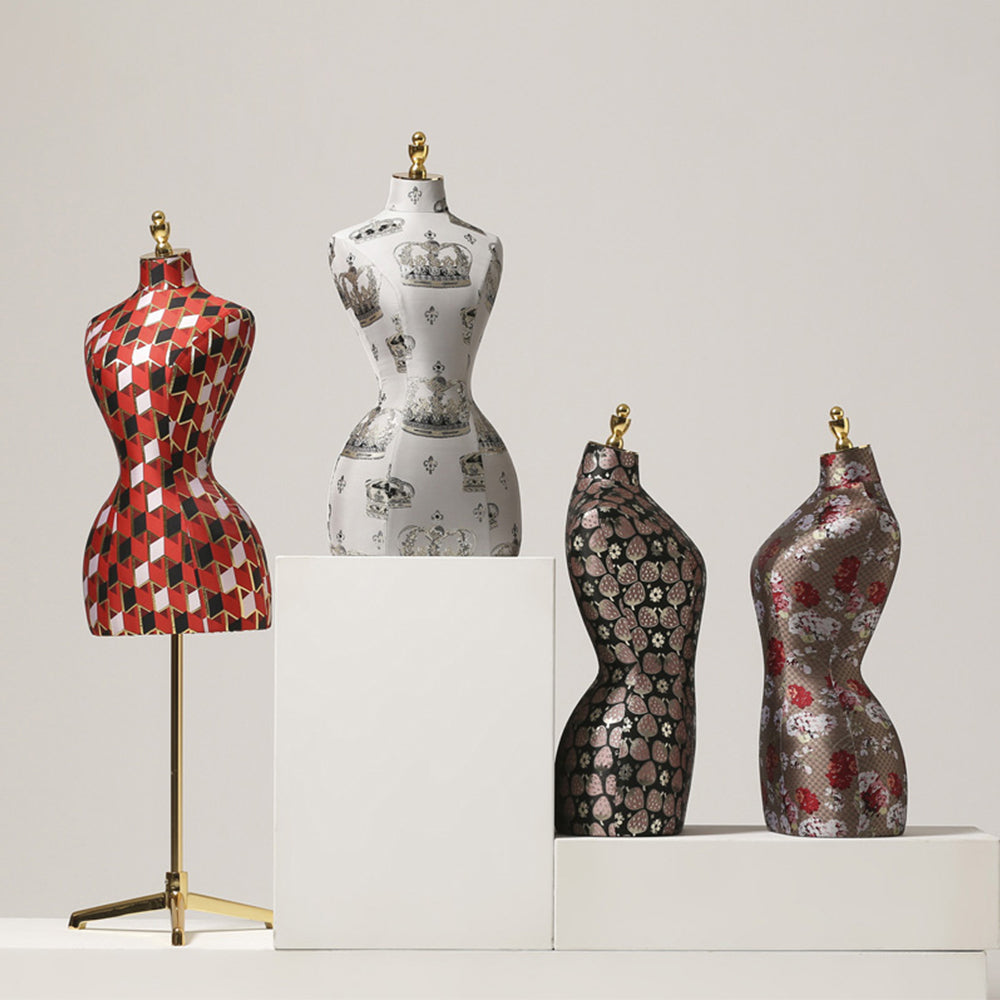 DE-LIANG Vintage Half Body Female Display Dress Form ,Color Fabric Man DE-LIANG Vintage Half Body Female Display Dress Form ,Color Fabric Man