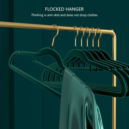 Luxury Velvet Clothes Hangers,Household Clothing Haning Rack, Non-slip Shoulder No Trace Dry and Wet Dual Use Wardrobe Hanger DE-LIANG