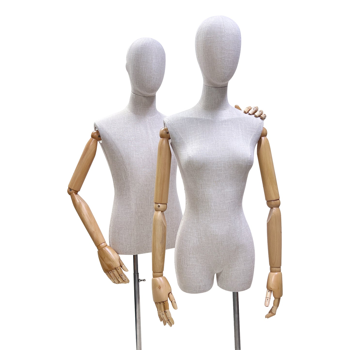 New Style Female|Male Bamboo Linen Mannequin Torso,Luxury High End Fabric Mannequin for Clothes Window Display,Full/Half Body Mannequin Torso