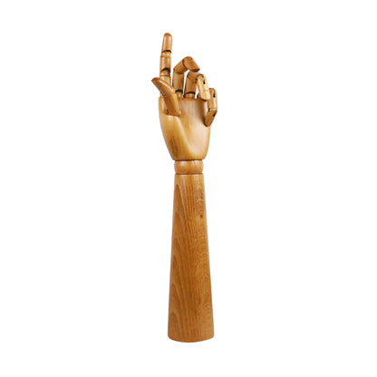 Wood Model Hand mannequin | Flexible Movable Fingers Manikin | Jewelry Display Props | 43cm Artist Joint Model Hand Natural Dark Red Brown DE-LIANG