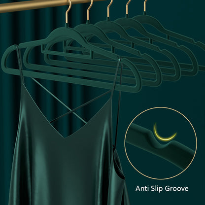 Luxury Velvet Clothes Hangers,Household Clothing Haning Rack, Non-slip Shoulder No Trace Dry and Wet Dual Use Wardrobe Hanger DE-LIANG