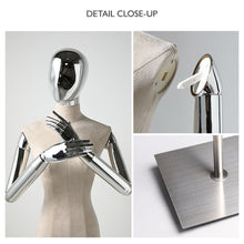 Load image into Gallery viewer, Newst Style Fashion Chrome Head Female Mannequin Torso,Half Body Mannequin Torso ,for Window Display
