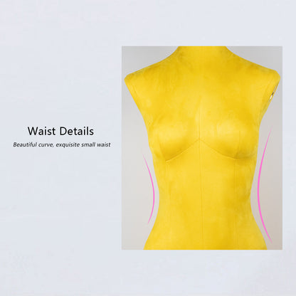 DE-LIANG Female half body adjustable height model, high end fabric mannequin window display props, adult women torso dress form for clothes DE-LIANG