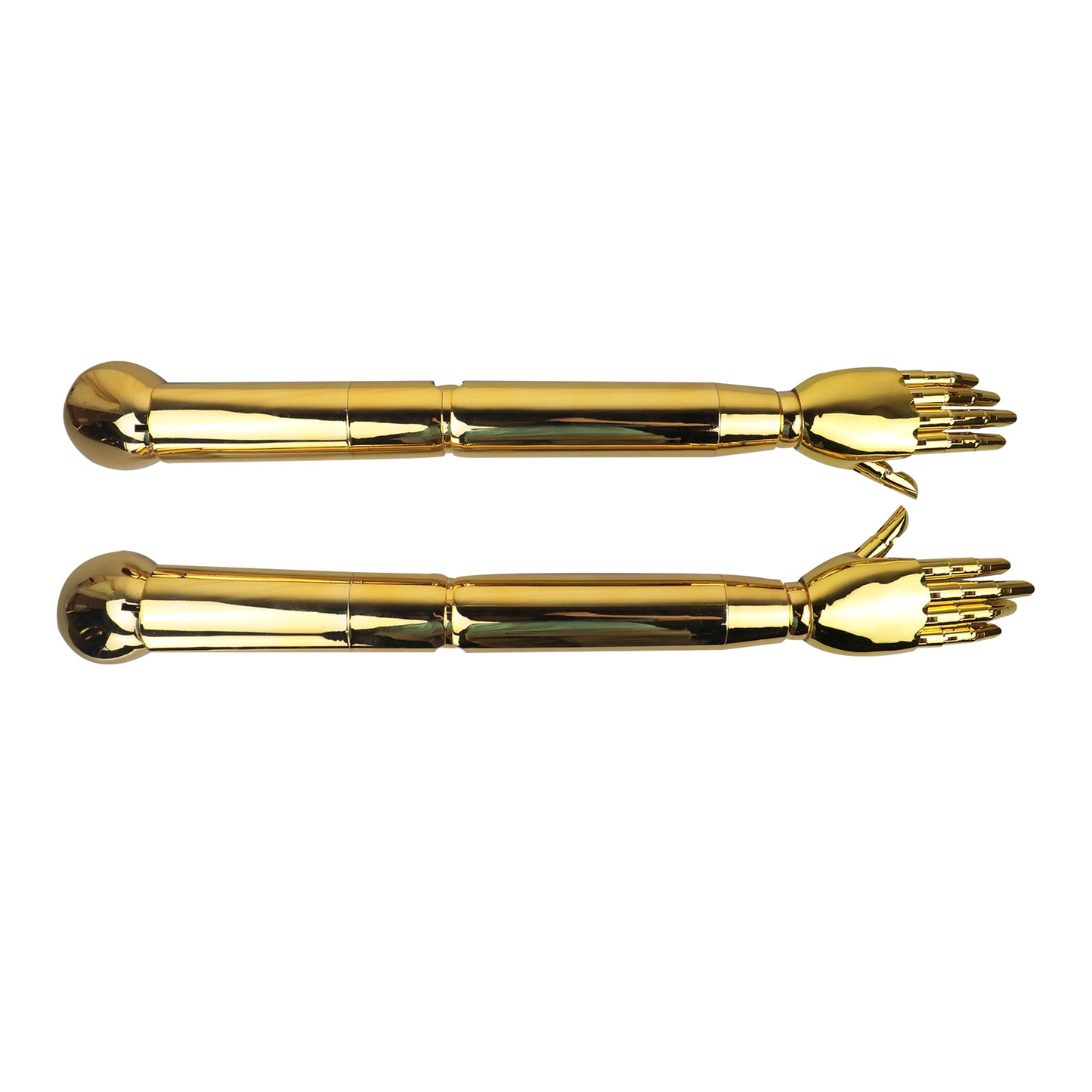 DE-LIANG Gold Chrome Hand Mannequin from Mannequin Body Plug In Arm Mannequin Moveable Fingers Joints