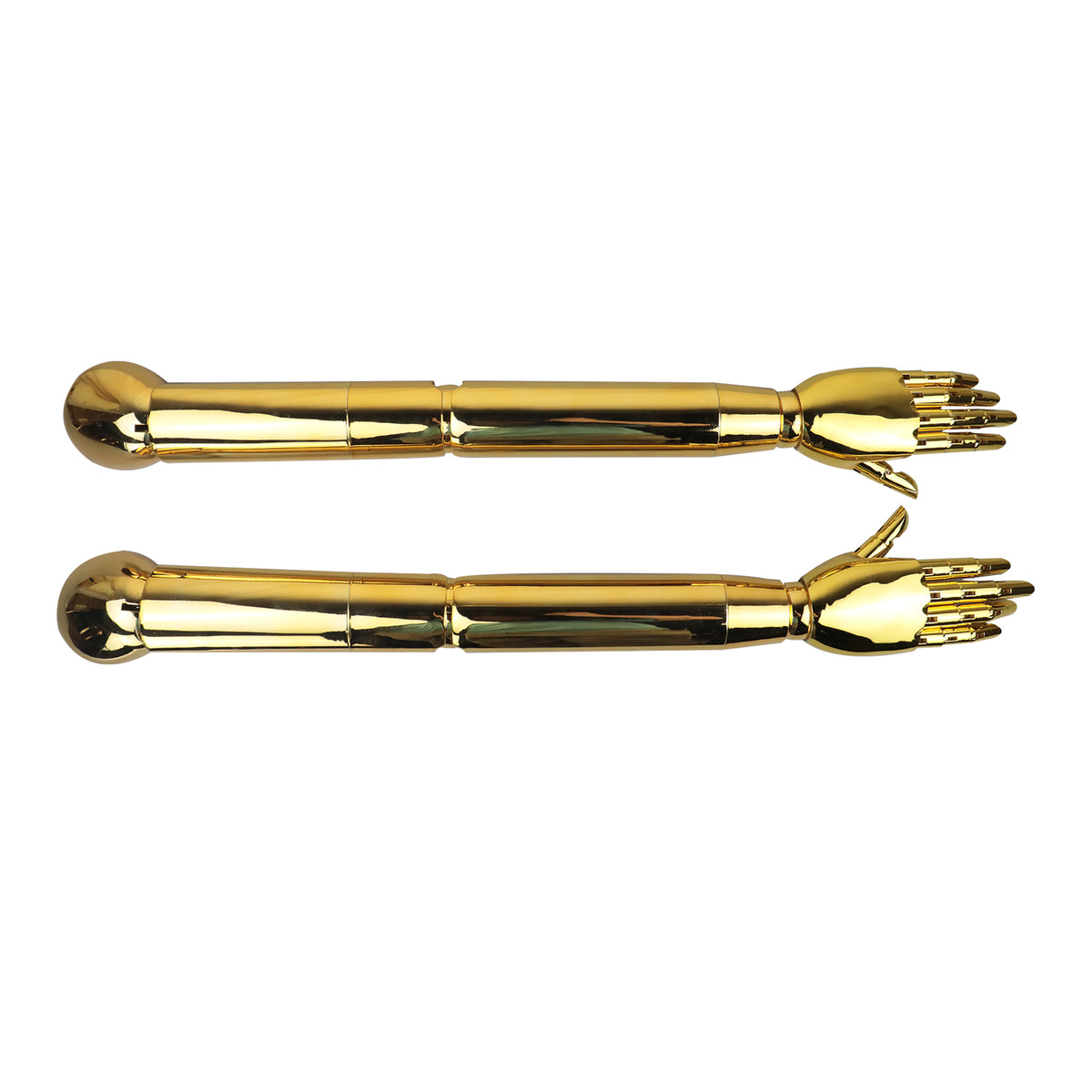 DE-LIANG Gold Chrome Hand Mannequin from Mannequin Body Plug In Arm Mannequin Moveable Fingers Joints DE-LIANG