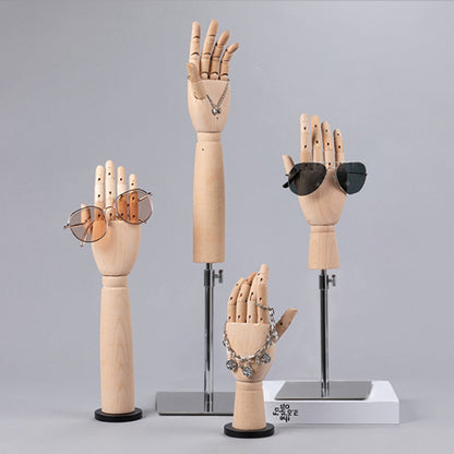 Solid Wood Hand Mannequin,Left and Right Hand Model Prop,Wooden Fake Hand for Glove and Jewelry Window Display Rack DeLiangDressForms