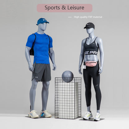 Full Body Male Female Running Sport Mannequin, High Quality Half Body Women Men Mannequin With Base Clothes Display Sports Model Stand DE-LIANG