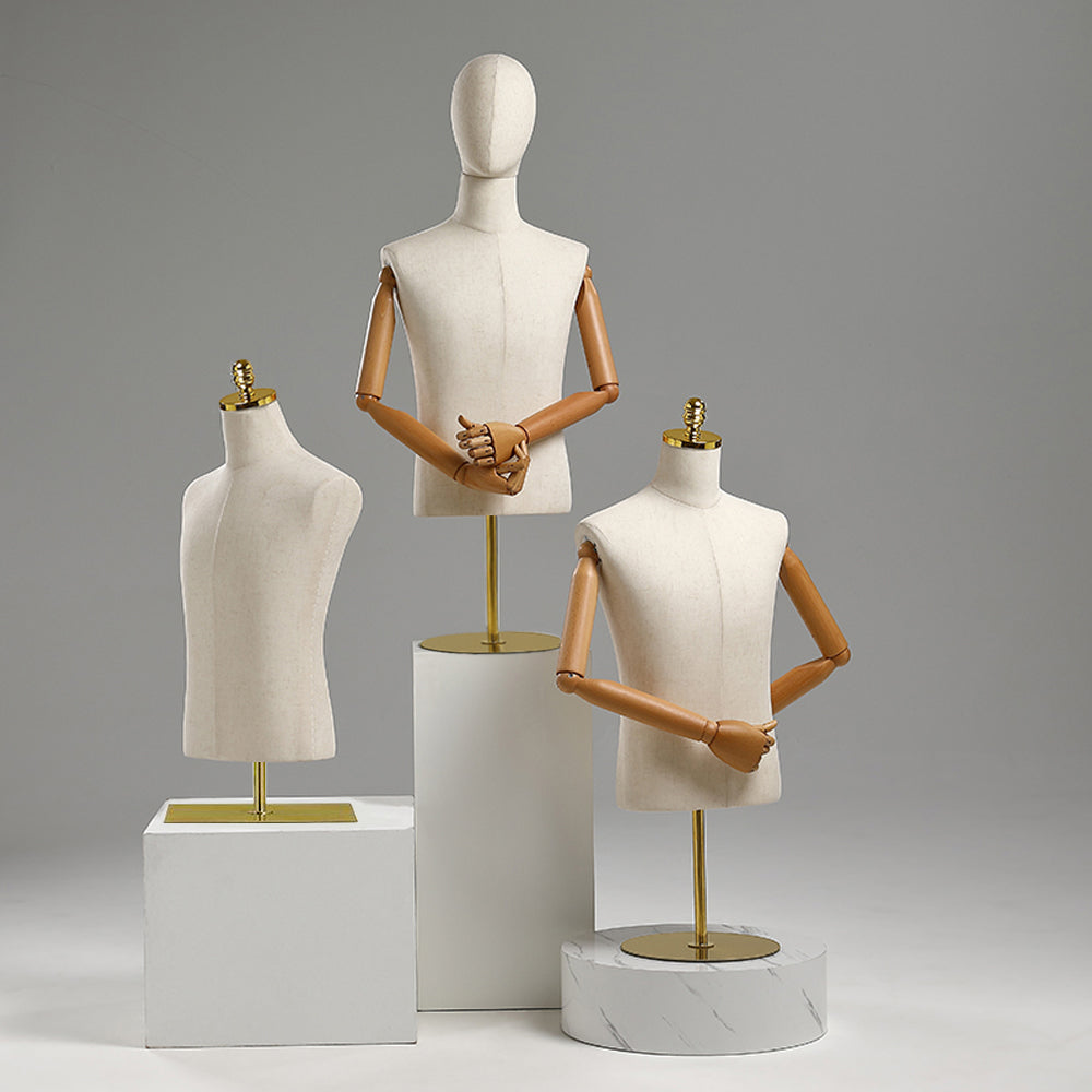 Clothing Mannequin Bust of The Human Body, A Clothing Display Stand for  Shop Windows Designed in Thick Linen Cloth, Adjustable Height 130cm-210cm