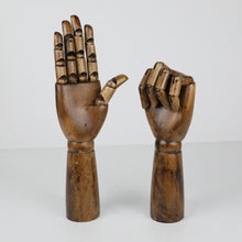 Load image into Gallery viewer, Left and Right Wooden Mannequin Hands for Nails Flexible Movable Fingers Manikin Arms,Jewelry Display Props Artist Model Hand mannequin
