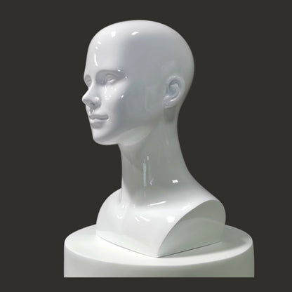 White Luxury Head Mannequin for Hat Wig Display,Sunglass Scarves Holder Female headpiece jewelry head block dress form model DE-LIANG