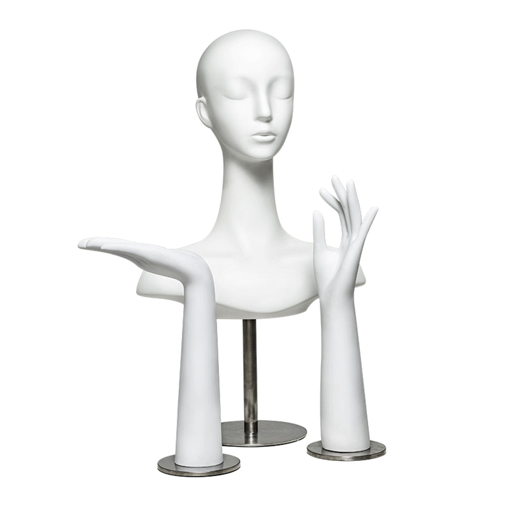 Vintage White Mannequin Hand,Female Right and Left Hands  Model for Jewelry Display,Wig Hat Stand,Headphone Stand Head,Dress Form Mold Dummy