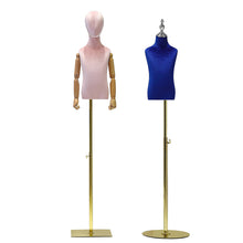 Load image into Gallery viewer, Colorful Velvet Kid Mannequin,Adjustable Height Children Torso,Unisex Child Bust Prop for Clothes Display,Dress Form Model with Metal Stand
