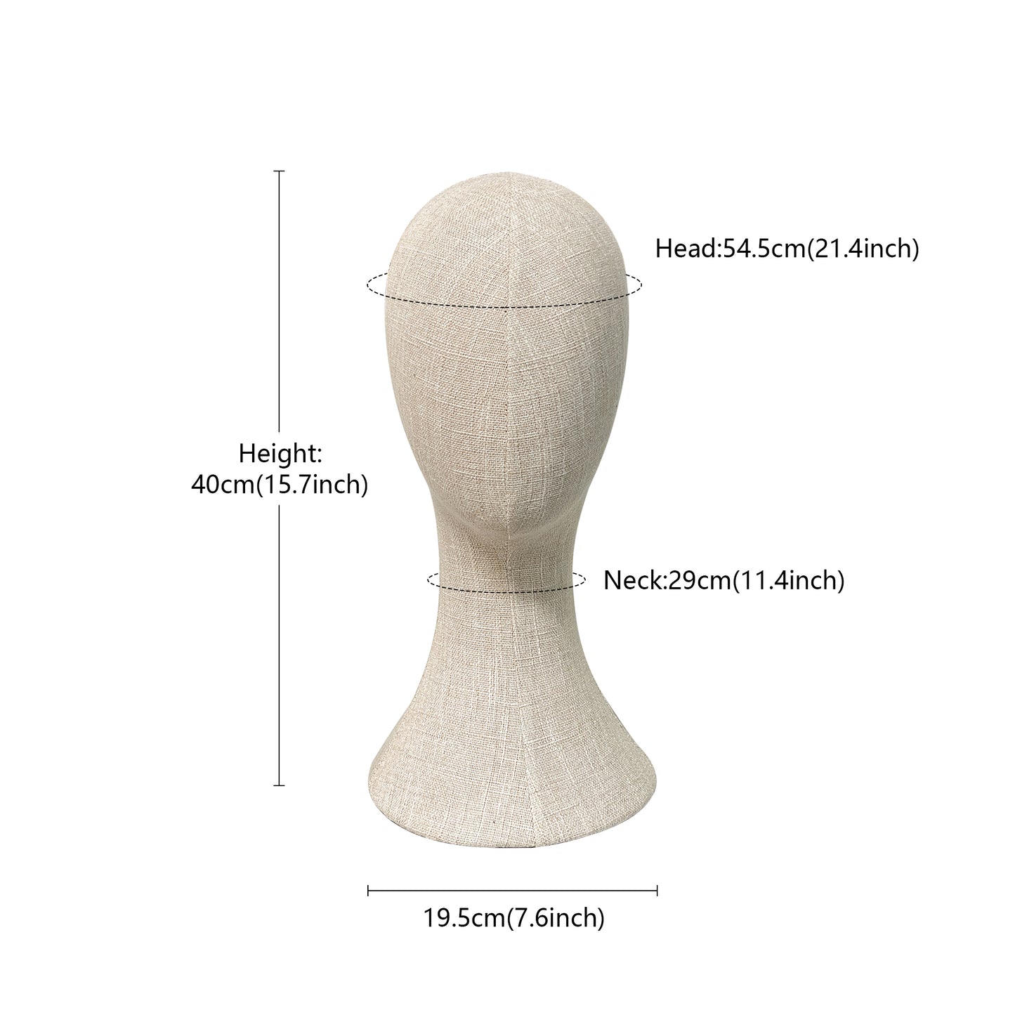 Clearance Sale Bamboo Linen Female Head Mannequin,Pinnable Head Model with Long Neck/Shoulders,for Hat/Wig/Scarf Display DE-LIANG