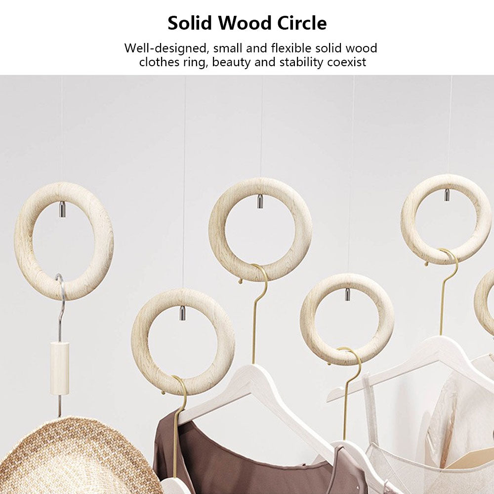 DE-LIANG Wooden Ring Hanger Wall Mounted Ceiling Ring Fashion Design for Shop Decoration