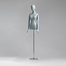 Load image into Gallery viewer, DE-LIANG Female Half Body Mannequin, Adjustable Height  Leather Fabric Model, Luxury Dress Form Torso for Clothing Store Display
