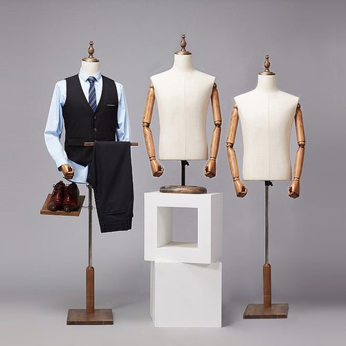 Half Body Male Mannequin for Suit Display,Men Torso Dress Form Mannequ –  De-Liang Dress Forms