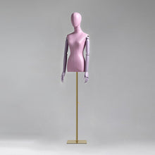 Load image into Gallery viewer, DE-LIANG Female Half Body Mannequin, Adjustable Height  Leather Fabric Model, Luxury Dress Form Torso for Clothing Store Display
