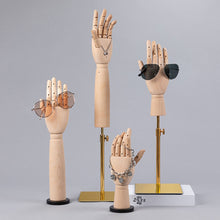Load image into Gallery viewer, Fashion Solid Wooden Hand Mannequin,Right and Left Hands  Model Props,Flexible Fingers for Nail Gloves Ring Jewelry Store Window Display

