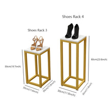 Load image into Gallery viewer, Shopping Mall Window Display Rack,High Grade Clothing Shop Decoration Props Torso, Golden Metal Rack for Shoes and Bags Display
