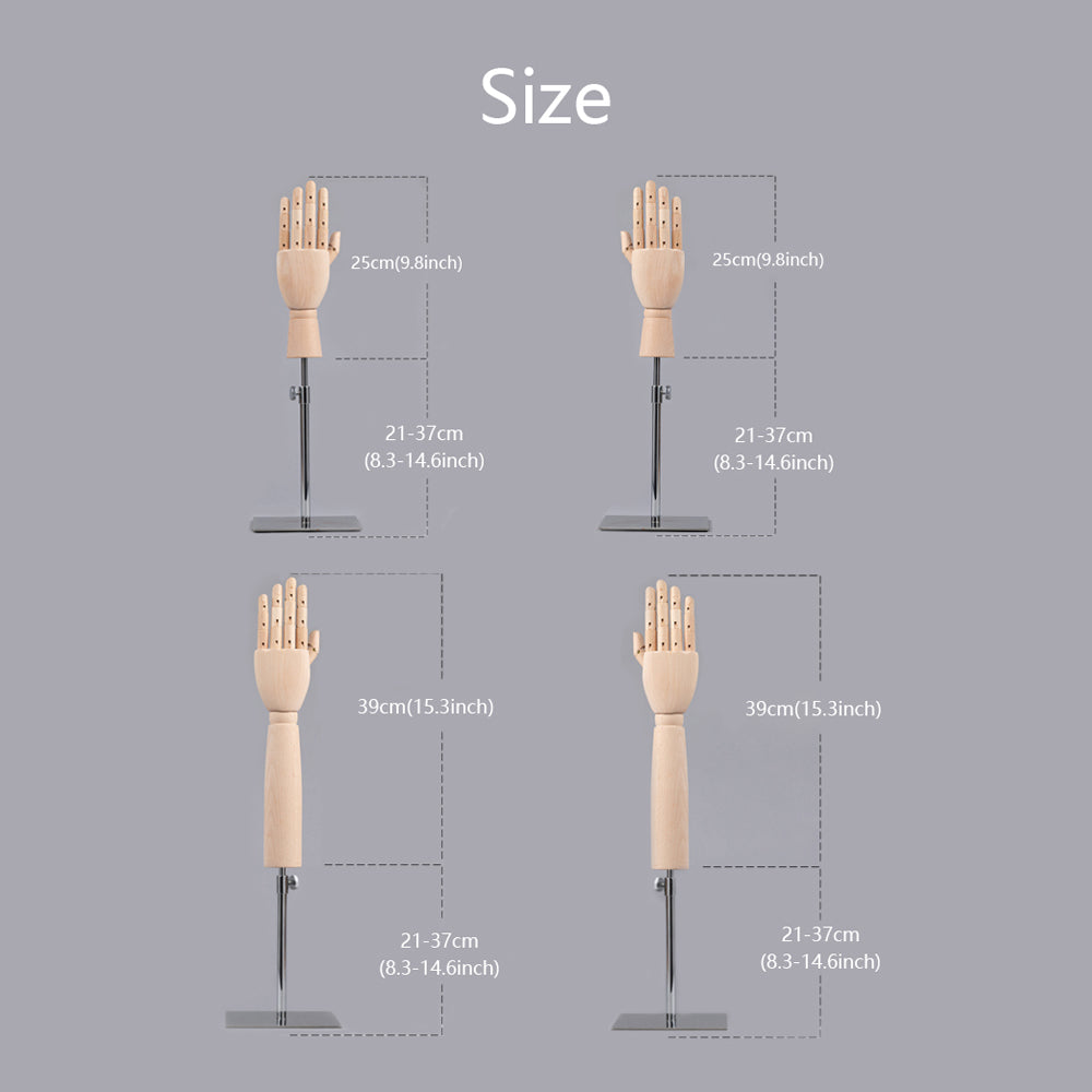 Solid Wood Hand Mannequin,Left and Right Hand Model Prop,Wooden Fake H –  De-Liang Dress Forms