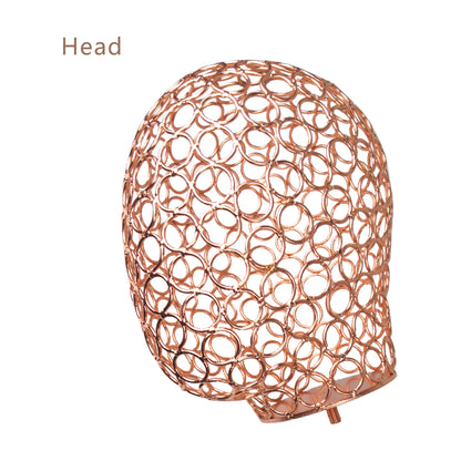 Metal Mannequin Head, Steel Wire Frame Hollow Head,Torso Display Hat Props Fishtail Dress Form Decorative Stand Display , Wig Display Props Head DE-LIANG