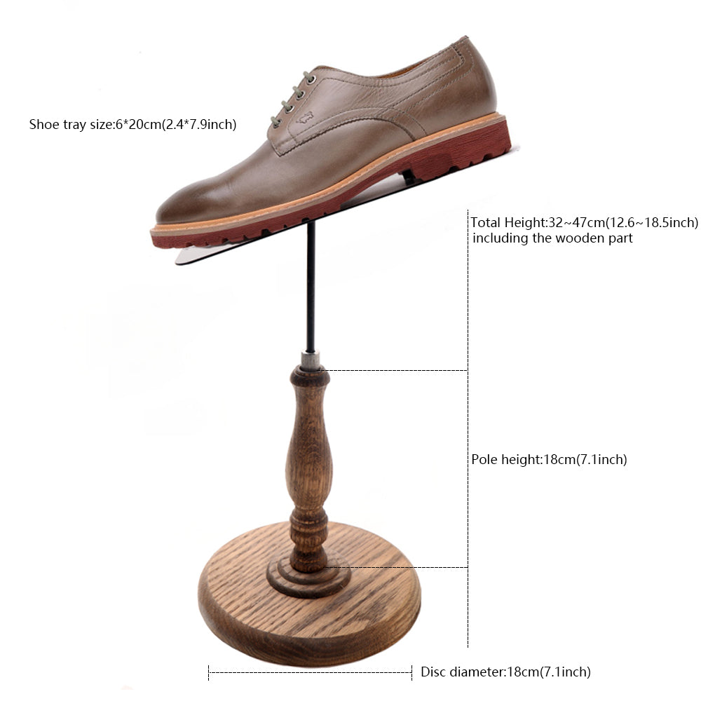 Vintage Shoes Rack Holder with Solid Wood Base,Adjustable Height Female Men Tabletop Shoe Bracket,Window Display Prop