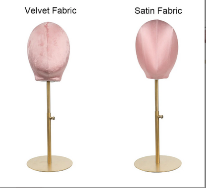 Velvet/Satin Mannequin Head Wig Hat stand,Female  Maniqui,Fabric Cloth Headpiece Jewelry Display Props Head Block Foam Dress Form Model DE-LIANG