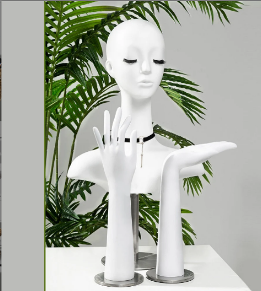 Luxury White Mannequin Head, Wig Hat stand,Female Headpiece Display Jewelry EARRING Head Block, Dress Form Model Dummy,Headphone Stand Head