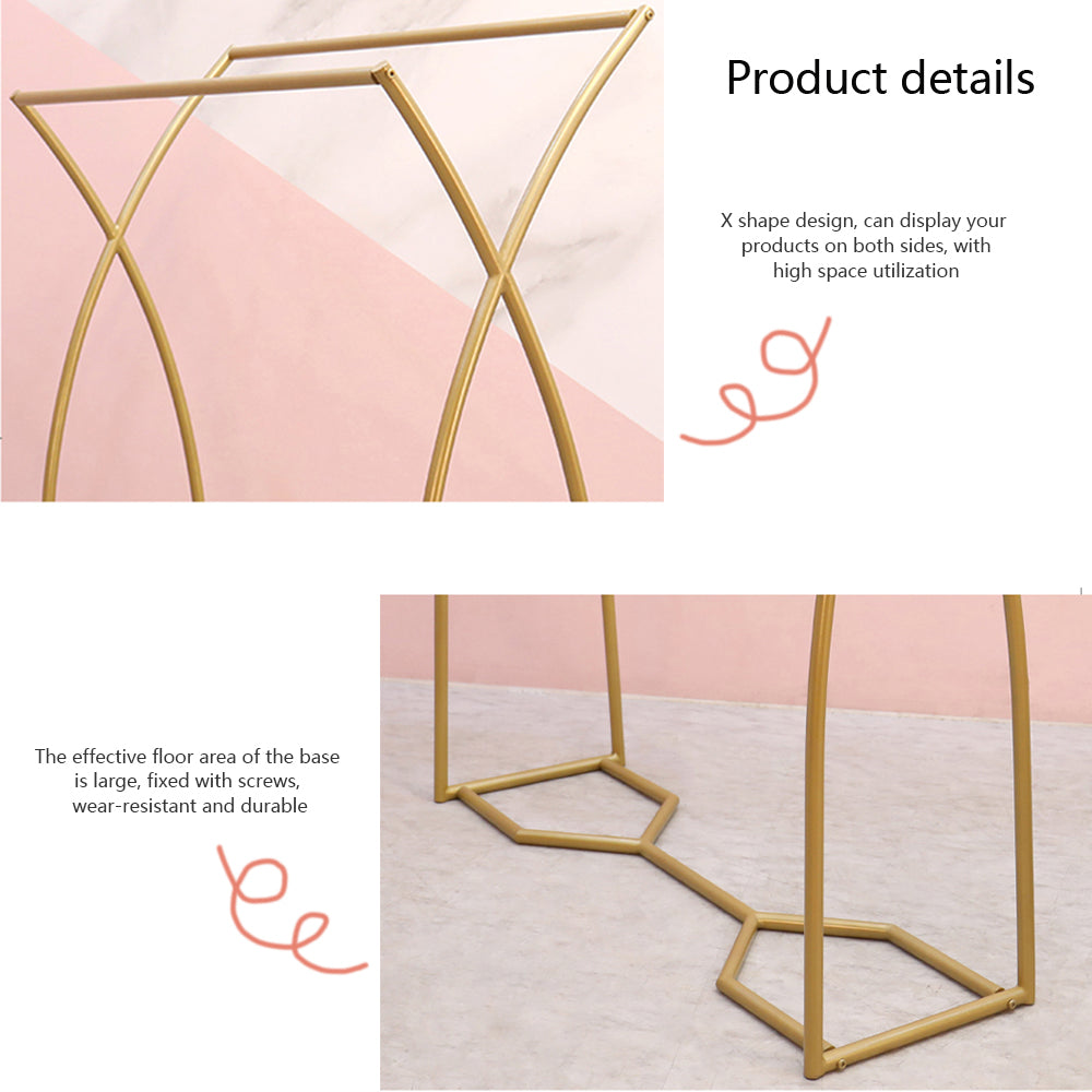 Creative clothes display stand,Golden X Shape High and Low Clothes Rack,Floor Style Shelf for Shop /Home Dress Form,Decoration Props Torso