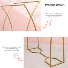 Load image into Gallery viewer, Creative clothes display stand,Golden X Shape High and Low Clothes Rack,Floor Style Shelf for Shop /Home Dress Form,Decoration Props Torso
