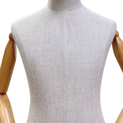 New Style Female|Male Bamboo Linen Mannequin Torso,Luxury High End Fabric Mannequin for Clothes Window Display,Full/Half Body Mannequin Torso De-Liang Dress Forms