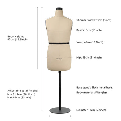 DL263 Half scale dressform dressmaker 1/2 Men Half body mini mannequin tailor fitting torso male dummy,48cm dress suit dummy sewing model DE-LIANG