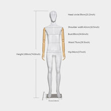 Load image into Gallery viewer, Luxury Mannequin Full Body Torso,Velvet Male Model with Head,Dress Form Dummy for Clothing Stores Window Display
