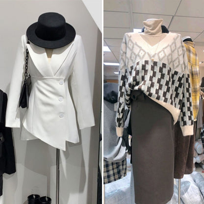 Adult female fabric half-body mannequin for window display