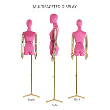 Load image into Gallery viewer, DE-LIANG Female Half Body Mannequin,Adjustable Height Fabric Wrapped Model, Fashion Adult Mechanical Dress Form for Clothes Store Window Display
