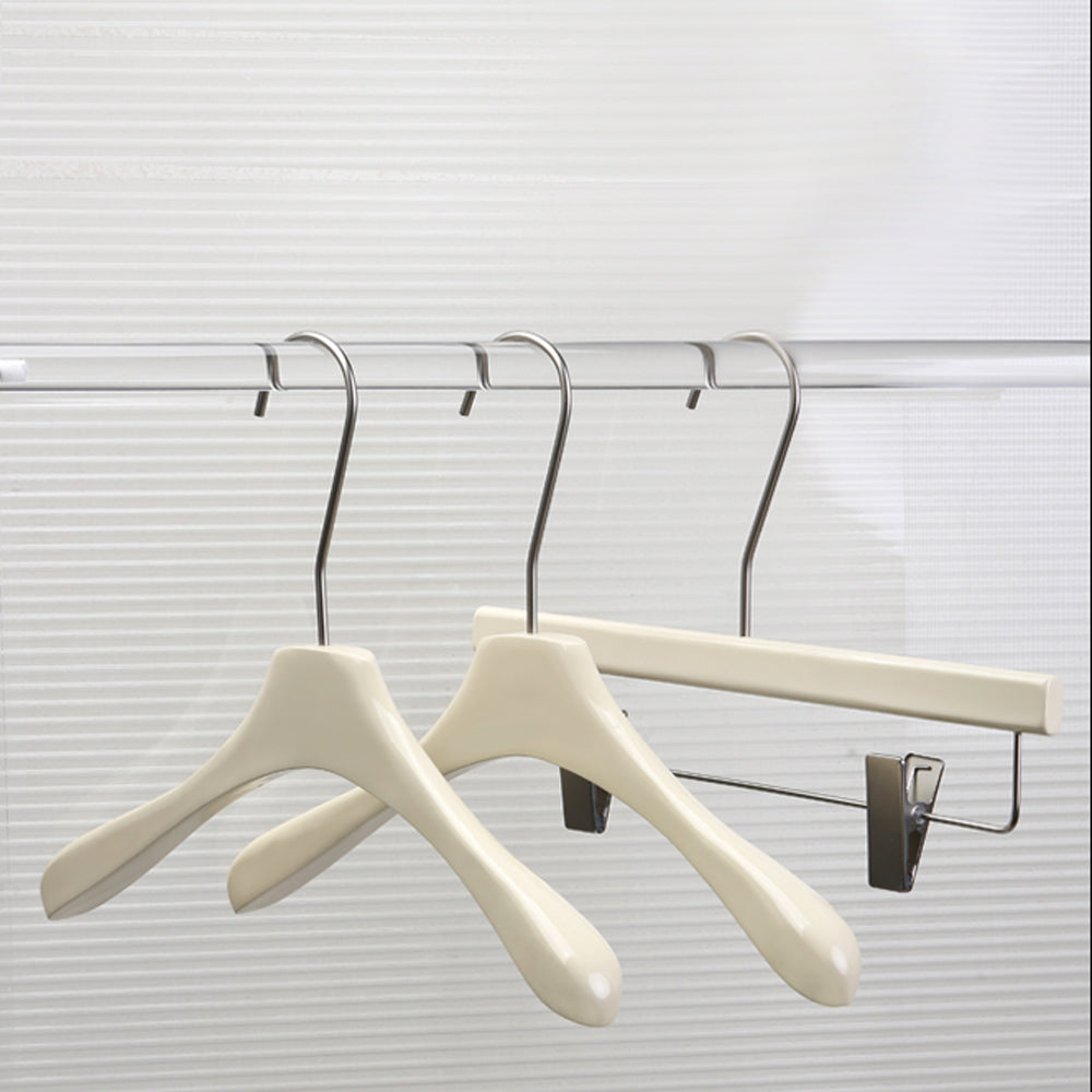 White Solid Wooden Hanger,Fashion Design,Top Hanger,Pant Hanger,34CM/39CM,for Boutique,Shop