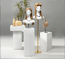 Load image into Gallery viewer, Luxury White Mannequin Head, Wig Hat stand,Female Headpiece Display Jewelry EARRING Head Block, Dress Form Model Dummy,Headphone Stand Head
