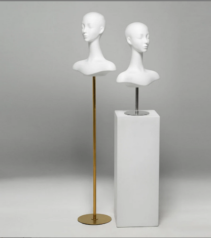 Luxury White Mannequin Head, Wig Hat stand,Female Headpiece Display Jewelry EARRING Head Block, Dress Form Model Dummy,Headphone Stand Head DE-LIANG