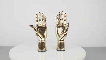 Fashion Electroplating Female Hand Mannequin,Plated Golden Left and Right Hand Model Props,Movable Joint Simulation Jewelry,Bracelet Display