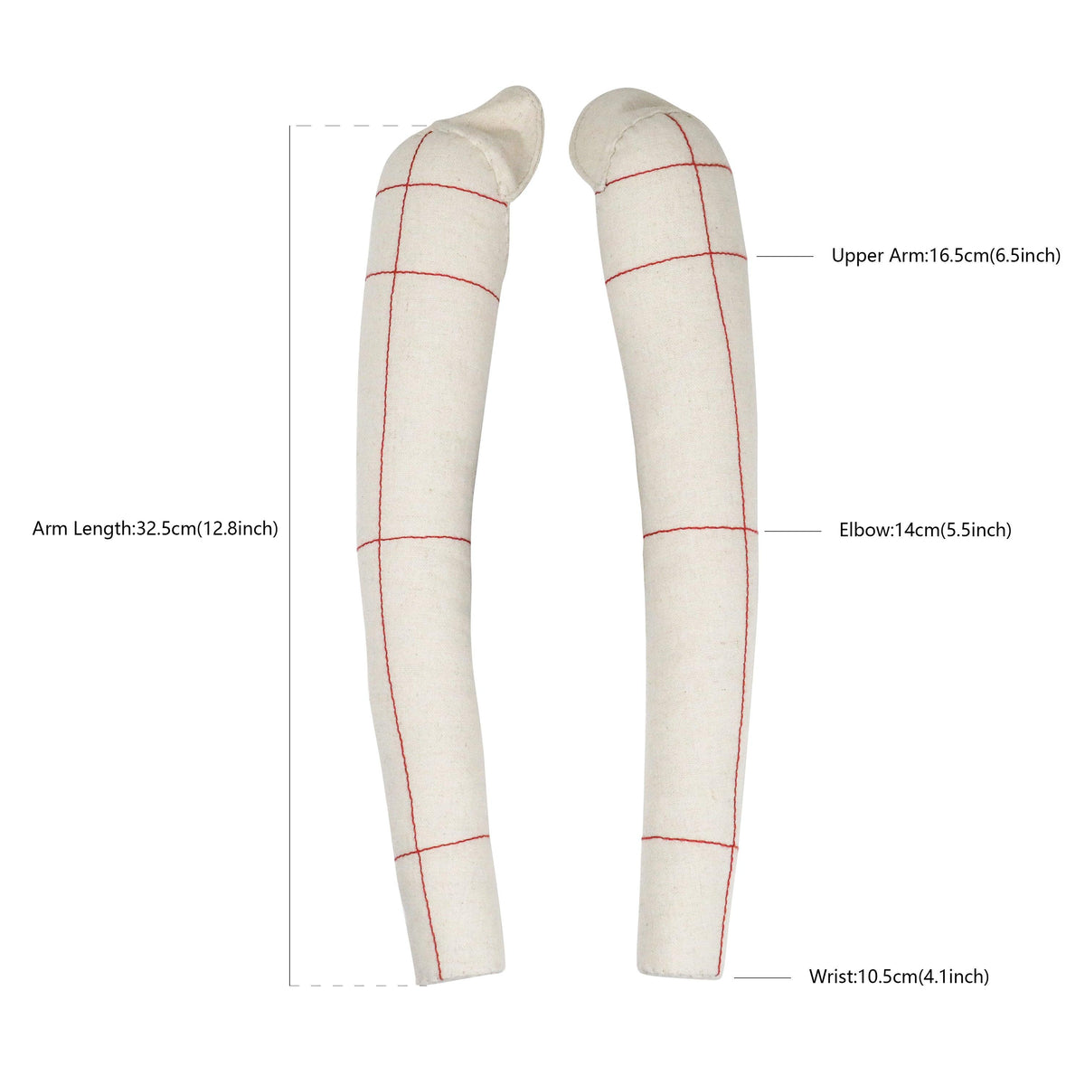 DE-LIANG Half Scale Dress Form Male Mannequin Arm Cotton Soft Arms dress form use, Fully Pinnable, Perfect handmade, 32.5cm DE-LIANG